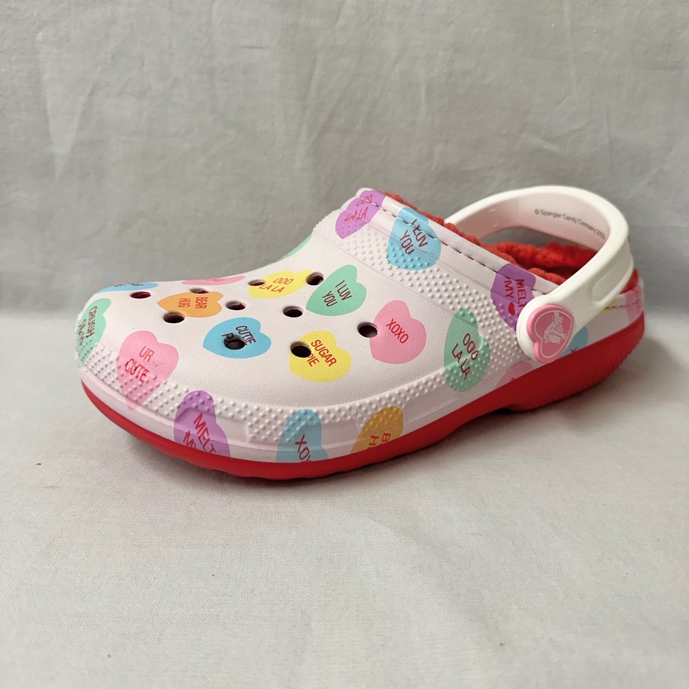 Crocs Classic Lined Clog Sweethearts Candy Hearts Women US Size 7 Men's 5 NWT - Picture 1 of 11
